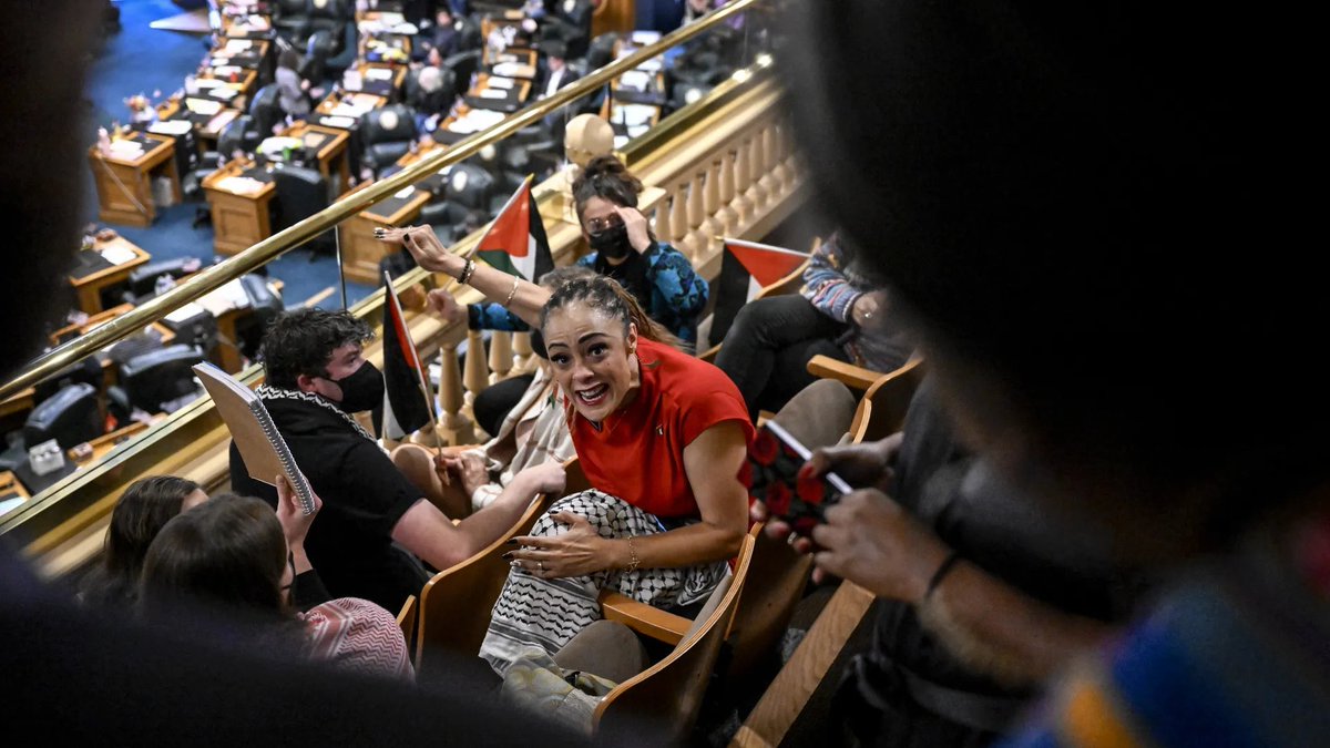 Elisabeth Epps sat with pro-Palestine protestors and violated dEcOrUm, so Colorado Democrats are reprimanding her by kicking her out of her office at the Colorado capitol. McCarthyism continues.