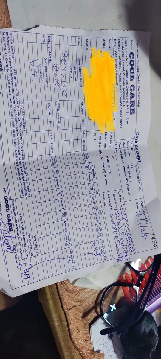 Star123Sumit's tweet photo. Dear @SamsungIndia kindly confirm if this company is your authentic service centre https://t.co/KL7EJElO5m