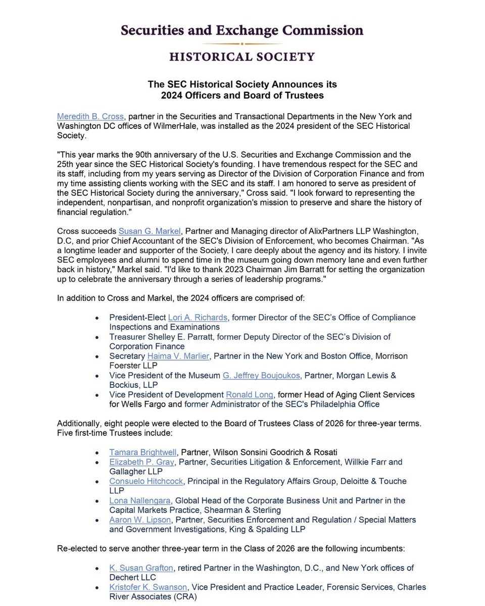 SEC Historical Society tweet media