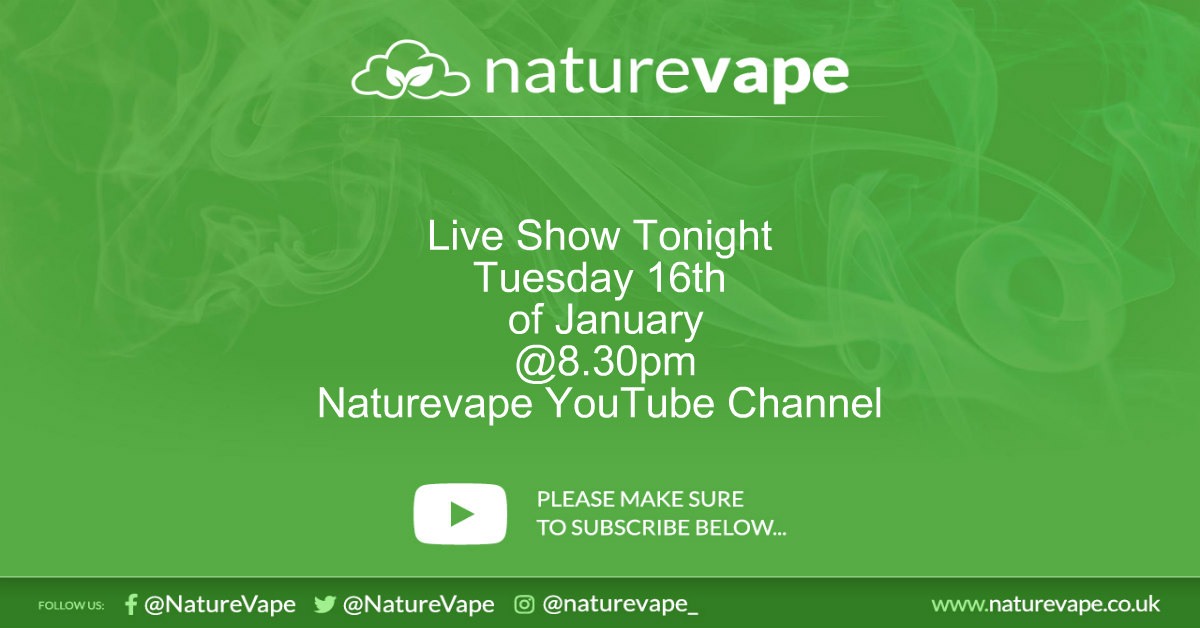 Join me live on the Naturevape YouTube channel at 8.30pm tonight. A warm welcome to 2024 to everybody.