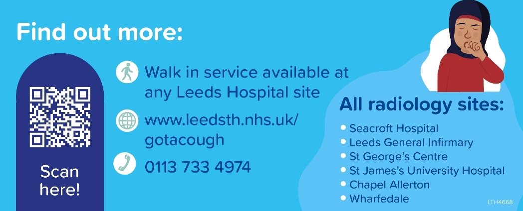 The Self-Request Chest X-ray is a walk in service, no appointment is necessary. This helps provide easy access to those with symptoms and improve health outcomes across the city @LeedsHCP @Leeds_Health_ #HelpUsHelpYou