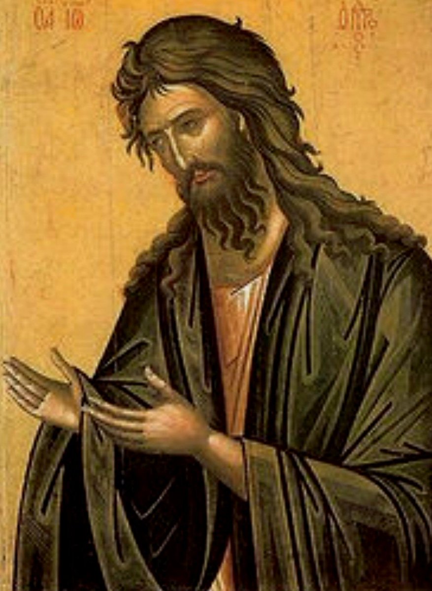 FrJohnADoyle1's tweet photo. Could Mohammed be merely a parody of the true last prophet, the man 'sent from God... witness to the light' ? While Mohammed is acclaimed with greatness, John embraces his unworthiness to untie the Lord's sandals, and rejoices in being elipsed by Christ. #Hemustincrease #humility #Baptist
