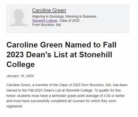 Shoutout to Caroline Green Shockwave ‘20 - 5 semesters down 5 semesters on the Dean's List all while balancing playing Softball at the collegiate level!!! 🙌🏻 This is what it’s all about! Ladies!!!!…It CAN be done!!!! 📚+🥎 @Stonehillsball #TimeManagement #educationfirst