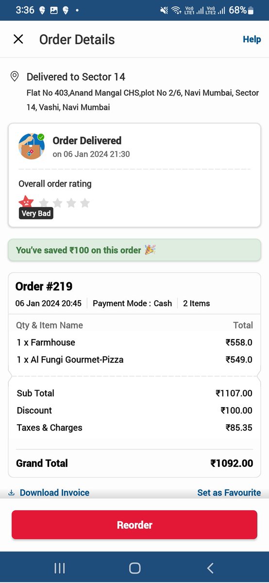 RuchiSh44446164's tweet photo. @dominos_india @TOIIndiaNews @aajtak @PizzaHutIN 
Delivered after 30 min...promised for compensation...not kept the promise till now. Vashi Sec 17 outlet.

Store Manager behavior is very poor. She is kept lying and misguiding.

Need immediate refund. https://t.co/7cFsETMsrg
