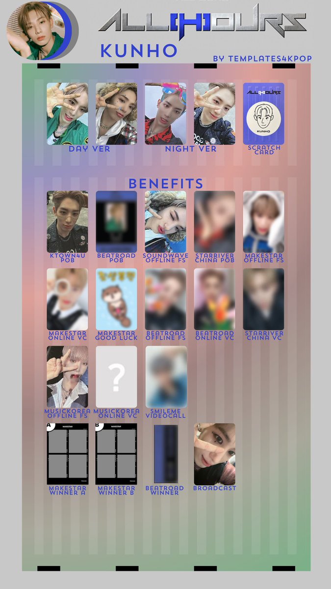 ALL(H)OURS All ours album photocard pc & benefit pob template 올아 ALL(H)OURS All ours album photocard pc & benefit pob template 올아