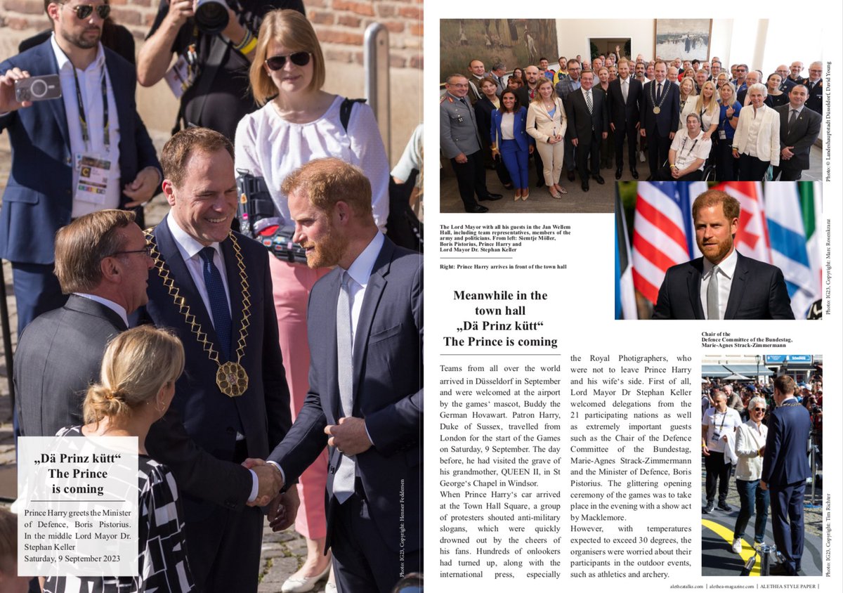 Special edition #invictusgames2023 Meanwhile in the town hall…
„Dä Prinz kütt“- The Prince is coming
Teams from all over the world arrived in Düsseldorf in September. Patron #princeHarry, travelled from London for the start of the Games on Saturday, 9 September.