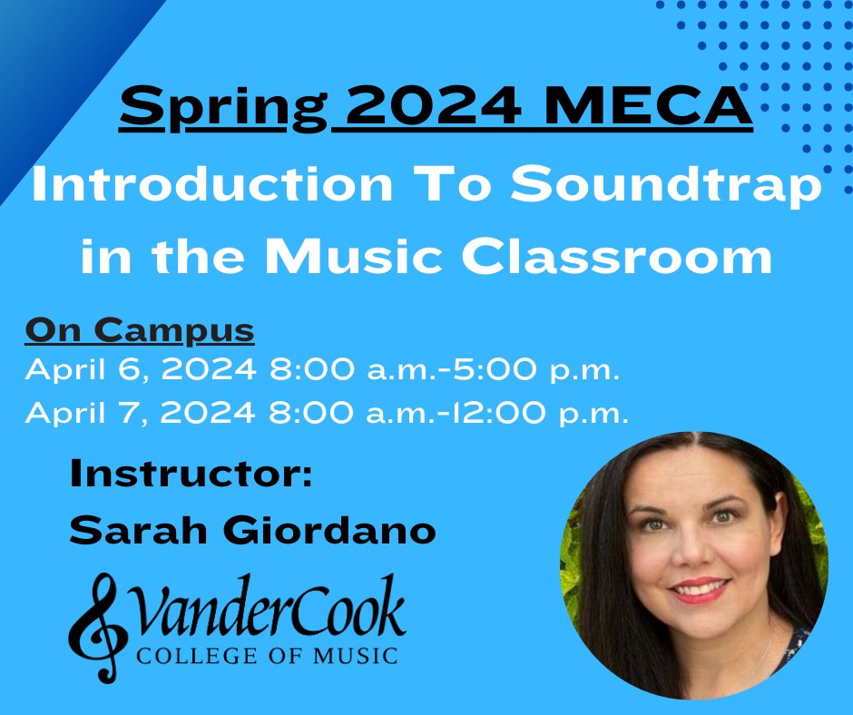 Sarah Giordano (@musicgeekchic) on Twitter photo Music educators, come make music with me using Soundtrap in April! Check out this 1 graduate credit, singular weekend course on campus at VanderCook.
This platform is SO fun, and your students will enjoy fast success in composition!
<a href="/VanderCookMECA/">VanderCook MECA</a> vandercook.edu/course/introdu… Music educators, come make music with me using Soundtrap in April! Check out this 1 graduate credit, singular weekend course on campus at VanderCook.
This platform is SO fun, and your students will enjoy fast success in composition!
<a href="/VanderCookMECA/">VanderCook MECA</a> vandercook.edu/course/introdu…