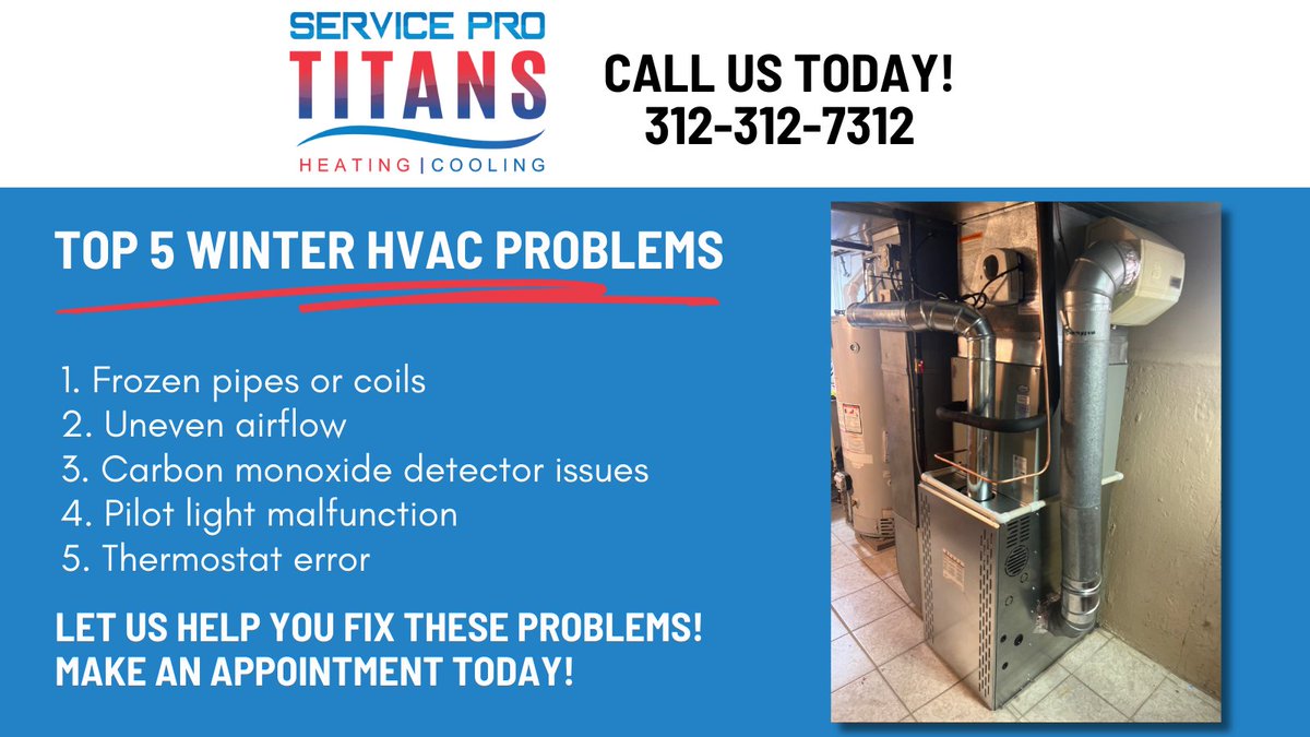 Service Pro Titans wants to give you a few tips to ensure your HVAC system performs optimally during these extreme COLD conditions. #chicago #furnace #furnacerepair #furnacemaintenance #furnaceinstallation #furnacetuneup #HVACMaintenance #hvacservice #hvacrepair #hvactechnician