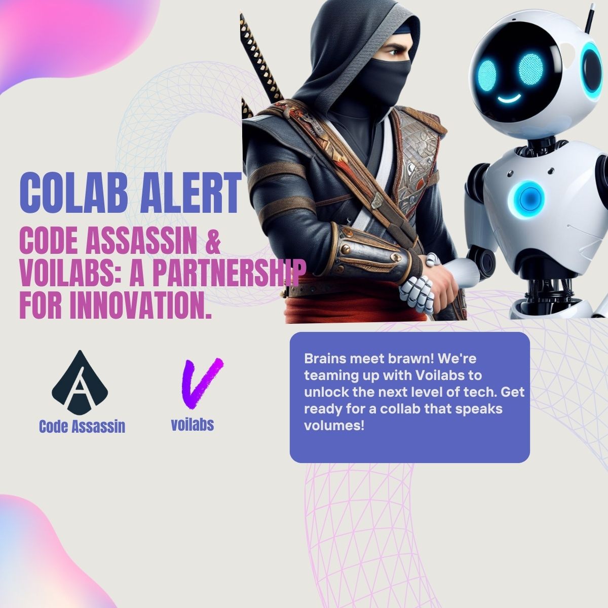codeassassins06's tweet image. Code Assassins and Voilabs: Powering innovation together! 💻🚀 #TechPartnership