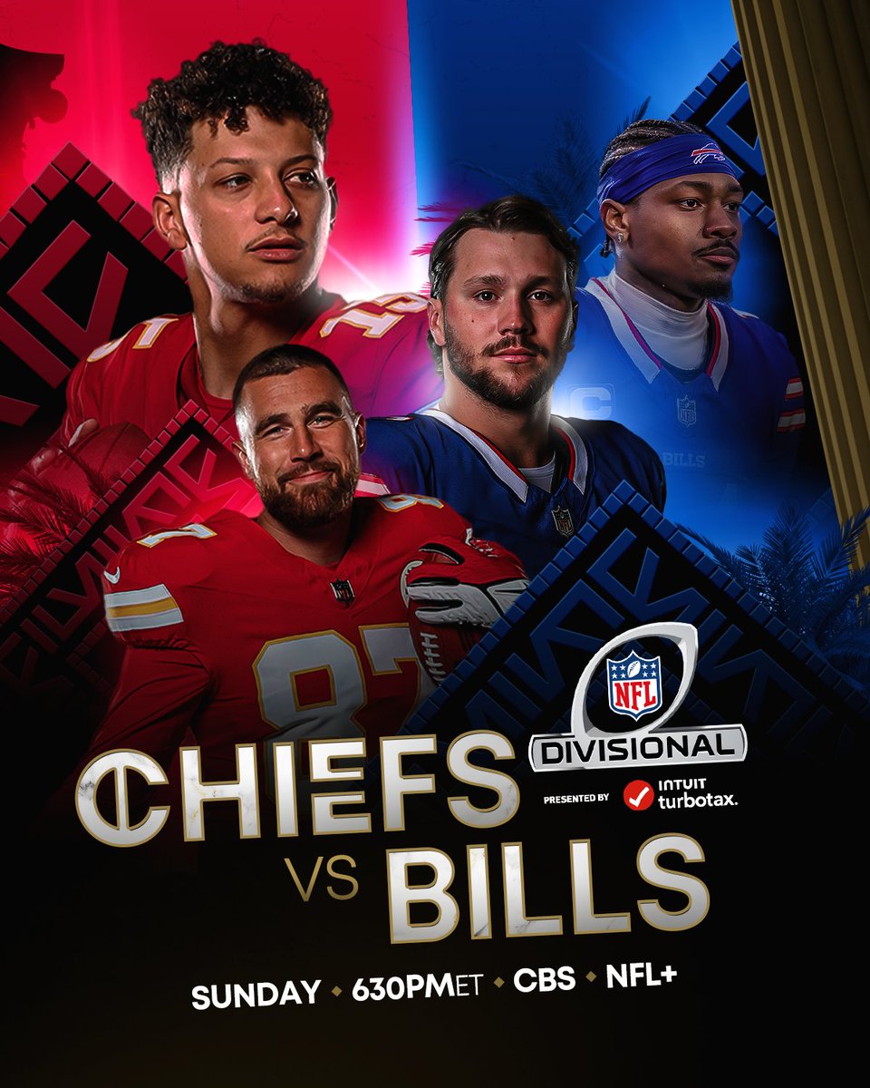.<a href="/chiefs/">Kansas City Chiefs</a> &amp; <a href="/buffalobills/">Buffalo Bills</a> meet up in the playoffs for Part III? Sign us up 🍿

📺: #KCvsBUF - Sunday 6:30pm ET on CBS
📱: Stream on #NFLPlus