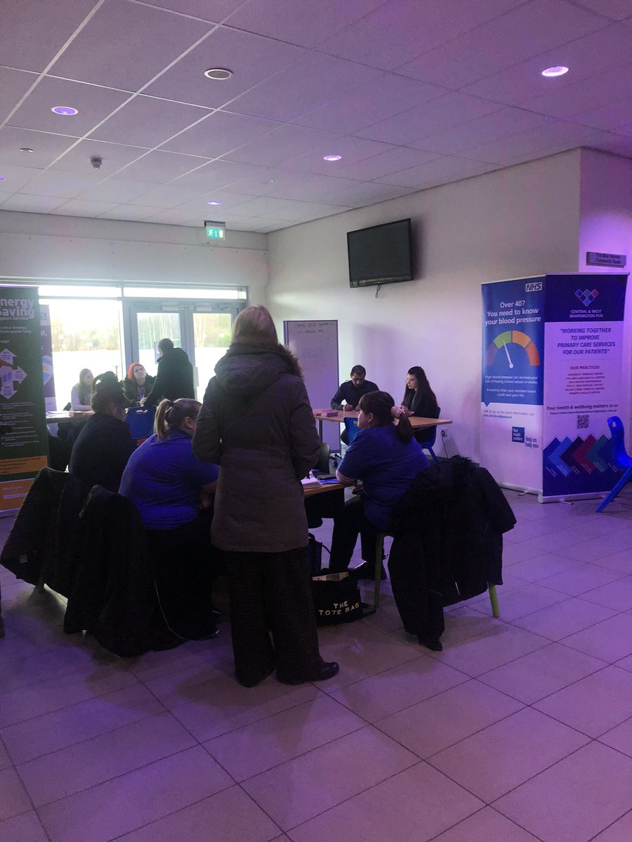 Fabulous event today lovely to talk to people and see people engaging with blood pressure checks and information to support them . Thank you to everyone who helped and supported the event . We appreciate you all , @LauraMount16 @WDPcomms @TorusFdnSam #warrington