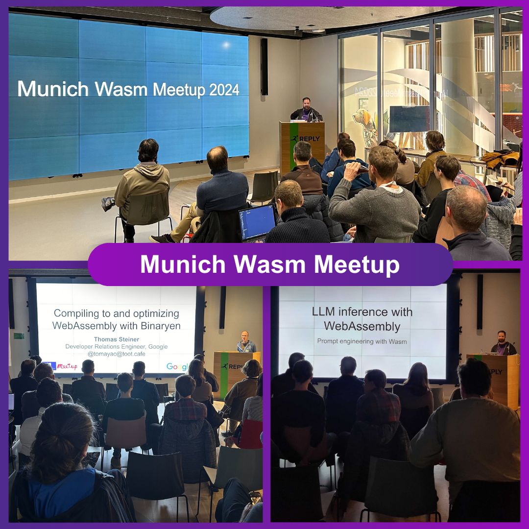 LiquidReply's tweet photo. @tomayac @0xE282B0 Missed it? No worries! Follow us for updates on our events and insights.
Also, stay connected with the Meetup Group for future gatherings: https://t.co/VZhZkHphET
Your presence makes these meetups special.
#liquidreply #MunichMeetup #WebAssembly #Networking https://t.co/WHOQ1wlSi5