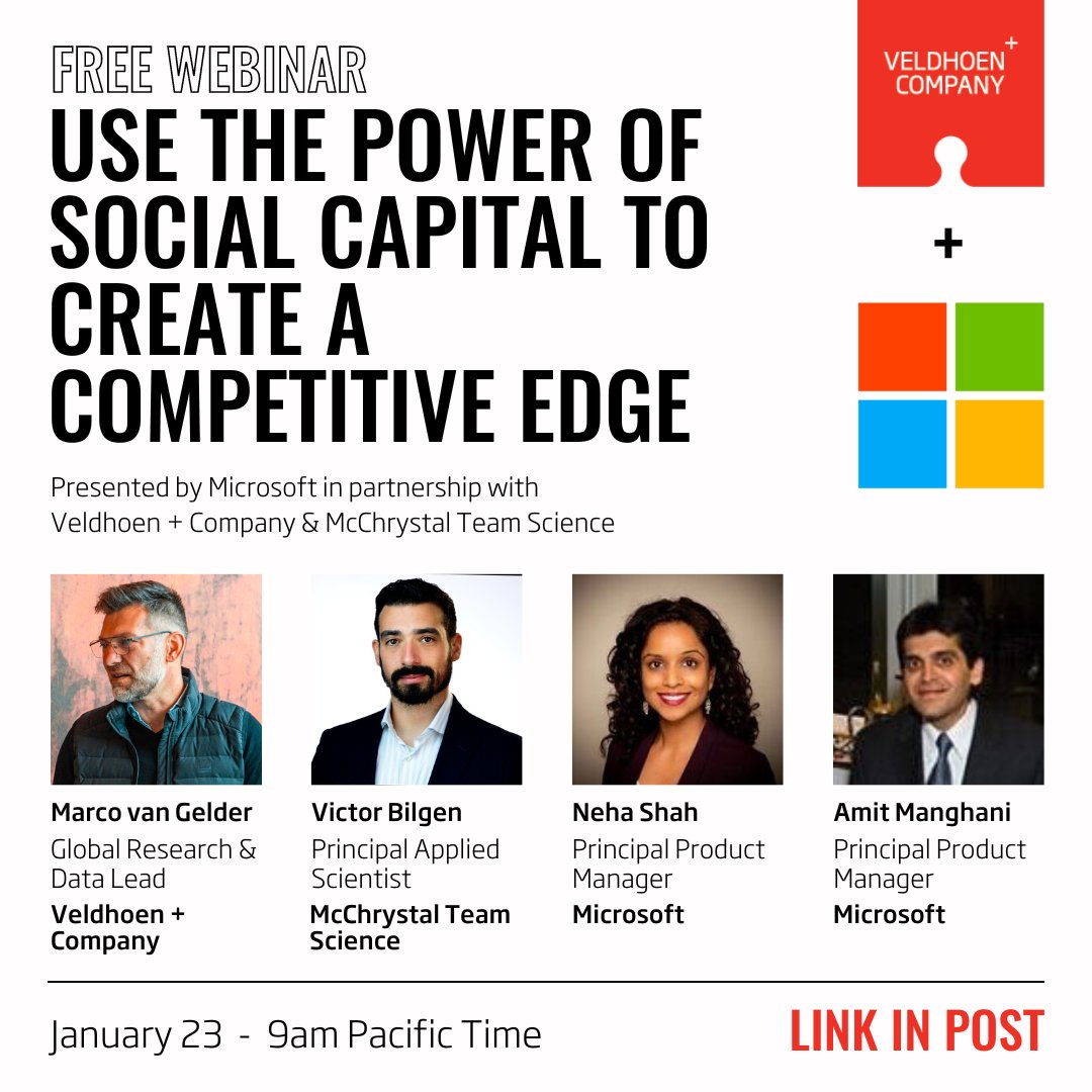 Learn about the power of social capital. This untapped goldmine can be your secret weapon for success. Join us and unlock the potential of your team! 
Join us for this event on Tuesday, January 23rd at 9am PDT/ 12pm EST and RSVP now ➡️ bit.ly/3RYLhp5.