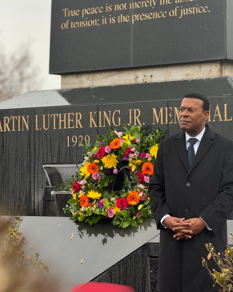 Norfolkstate's tweet photo. Symbolic unity: Norfolk State University's President, Dr. Javaune Adams-Gaston, and Mayor Kenny Alexander lock arms, leading the Norfolk community in the City of Norfolk's MLK March on Monday, January 15, 2024. #mlkmarch #martinlutherkingjr #cityofnorfolk #beholdthegreenandgold https://t.co/N8zA40sEZu