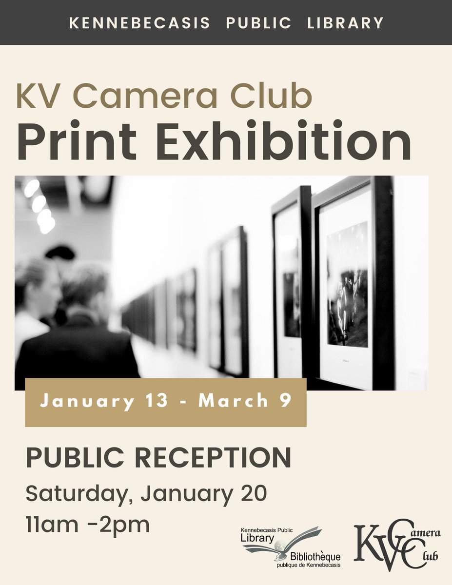 stephenalmon's tweet photo. Do you want to see great photos? Come see great photographs taken by memebers of the KV Camera Club. The photos will be on display from January 20th - Mar 9th at the Kennebecasis Public Library. Reception on the 20th 11AM -2PM. Bring a friend  @Rothesay_NB @Quispamsis @KvLibrary https://t.co/3NMQsN1mCJ