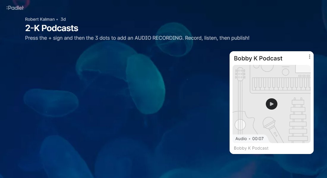 edtechbobby's tweet photo. I'm working with second-grade teachers on podcasting with @padlet. Love this #techintegration concept. @LMMahwah @MahwahGW @mahwahschools #stuvoice #edtech #tcrwp #unitsofstudy #podcasting #mahwahconnects https://t.co/S76JfLqT1N