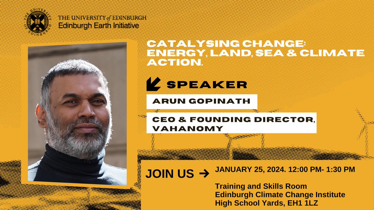 edinburghearth's tweet photo. Excited to have @arungo1 join our "Catalysing Change: Energy, Land, Sea &amp; Climate Action" panel. @arungo1 is an entrepreneur, innovator, CEO &amp; co-founder at @vahanomy and an advocate for equality &amp; sustainability. Join us on Jan 25 by booking a ticket via https://t.co/dcBrvqjHw6 https://t.co/B3lxPu5p7o