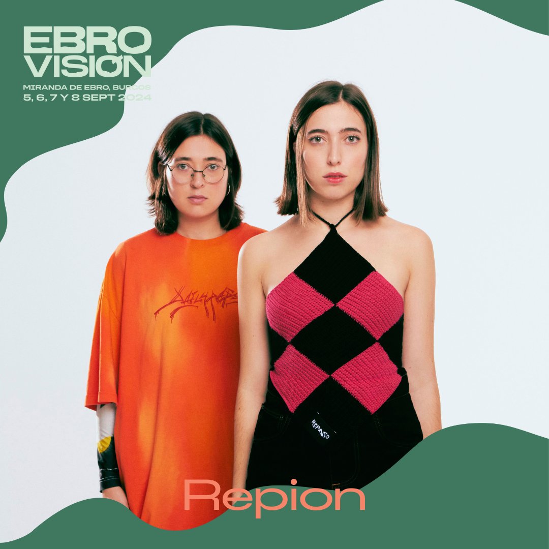 ebrovision's tweet photo. ¡@repionband estará en el #Ebrovisión24! 💥 Este dúo está formado por dos hermanas que comparten micrófonos y escenarios con su grunge pop 💫⁣
⁣
¿Alguien más tachando los días para que llegue este día?⁣
⁣
🎟️ Abonos en nuestra web
#MásEbroQueNunca https://t.co/AjXjNCBau1