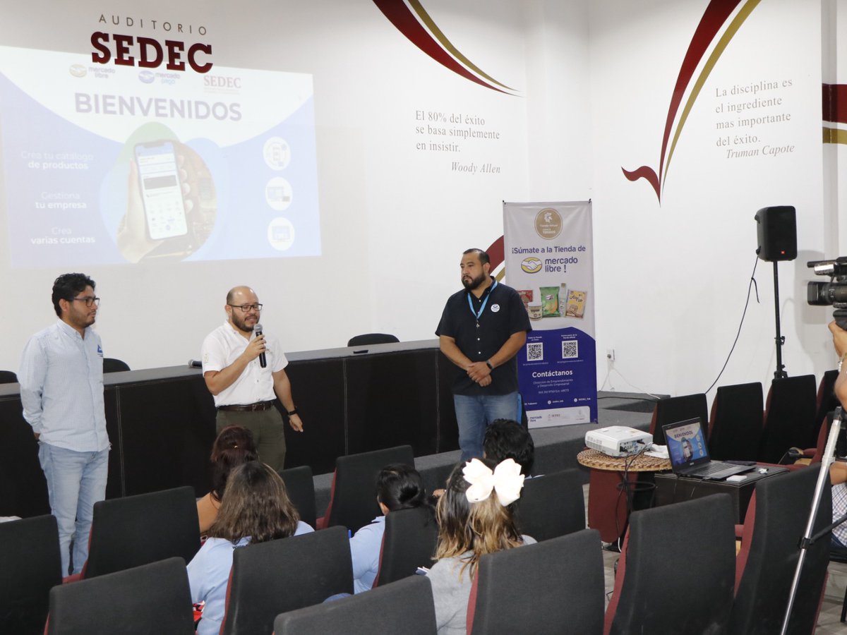 SEDEC_Tab's tweet photo. #SEDECinforma | El día de ayer, se llevó a cabo el taller "Manda tus productos a todo México con Mercado Envíos", donde se presentó a los asistentes como utilizar la plataforma de @Mercadolibre para sus #negocios.🎯
#Emprendedores #VentaEnLinea #Comercializacion #EsenciaTabasco https://t.co/SMfheeHd3M