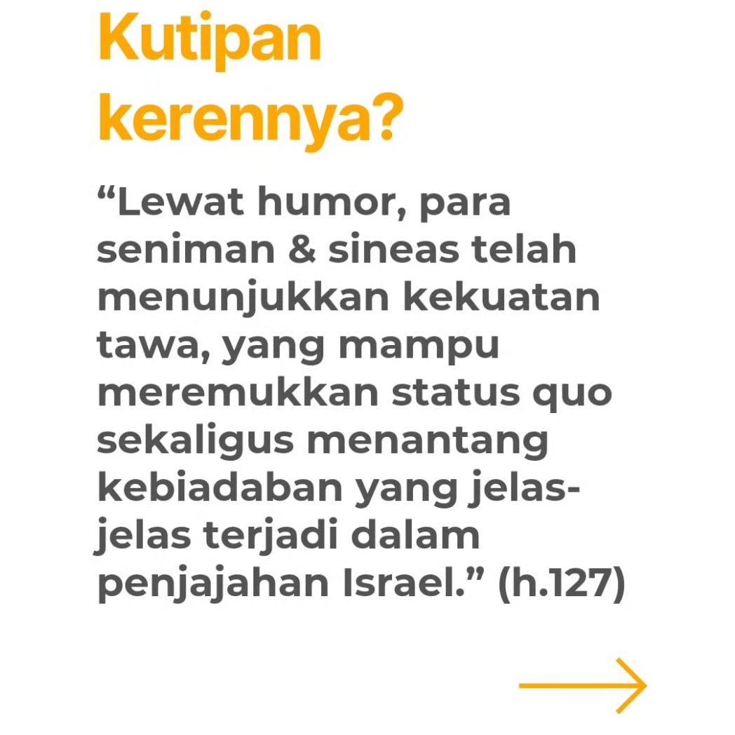 ihik_3's tweet photo. Adakah #humor dalam perjuangan #Palestina?
Tentu! Karena kekuatan tawa itu besar sekali!
Ini #insight dari buku Laughter in Occupied Palestine - Lionis (2016). Baca di #TheLibraryOfHumorStudies
#PinjamDiPerpus
@BloomsburyBooks @BloomsburyPub https://t.co/oZiMfAsrX9