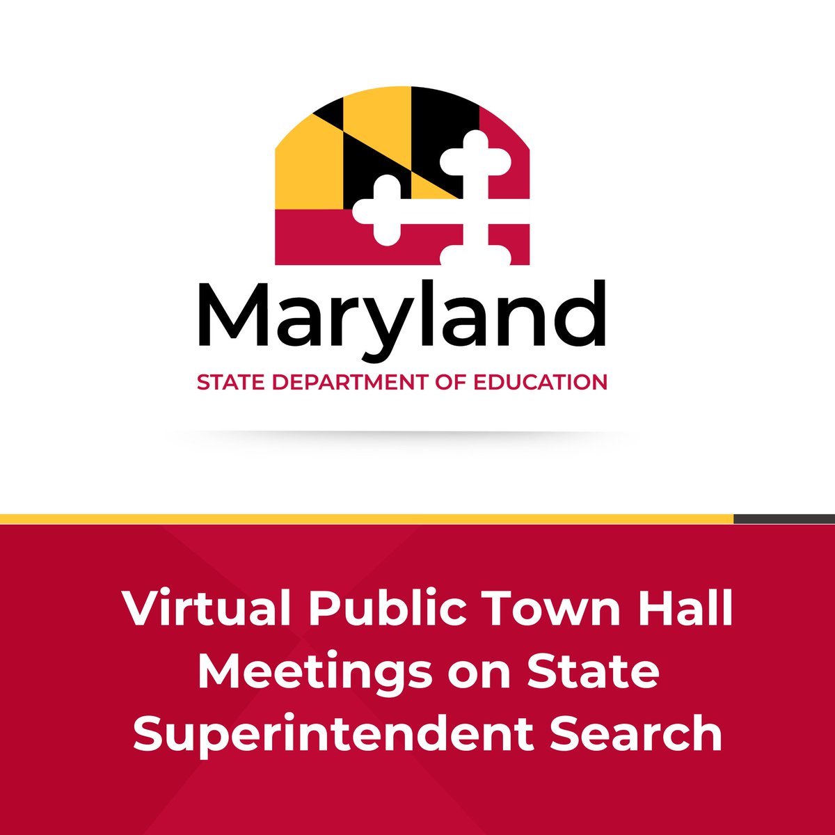 The State Board’s first virtual town hall was held today to obtain feedback on the State Superintendent of Schools selection process. Join the upcoming town halls on Jan. 17 & 18, 2024! Learn more: marylandpublicschools.org/stateboard/Pag… @MABE_News @NAESP @NASSP @MSEAeducators