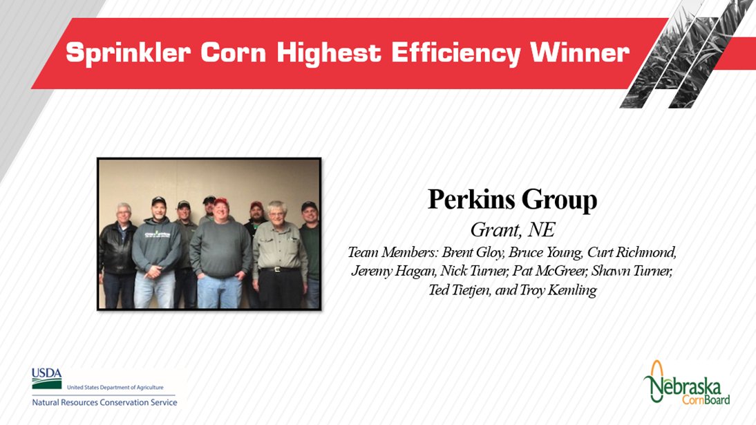 aquaspy's tweet image. Congrats to the Perkins Group for being the Highest Efficiency Winner in the @UNL_TAPS Spinkler Corn Contest in 2023!  #irrigate #nitrogen @aquaspy