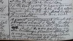 "A great mollasses tank exploded about 1 P.M. to-day on Commercial St., Boston. 2,250,000 gallons ex. des. buildings, flooded street, k. 11 men, women, and children, and injured 60 others. Several horses k. 1 girl a. about 12 was drowned in the molasses." George Hyland Diary 1919