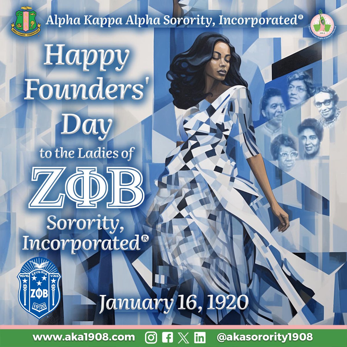 akaindy's tweet photo. Happy Founders’ Day to the Ladies of Zeta Phi Beta Sorority, Incorporated! Congratulations on 104 years of Scholarship, Service, Sisterhood and Finer Womanhood! #ZetaPhiBeta #AKA1908 https://t.co/Wcad6971nN