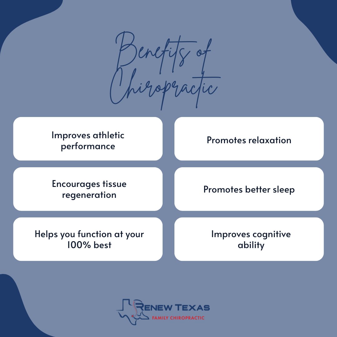 The benefits of Chiropractic care are endless for both you and your family! 🤍

📞 (830) 327-7327
Toll Free 833-RENEWTX

#RenewTexasFamilyChiropractic #FamilyChiro #Chiro #Bulverdetx #SpringBranchTx