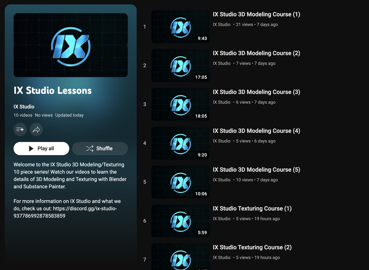 ixstudiodev's tweet photo. Interested in learning complex #3DModeling and #Texturing utilizing @BlenderStudio_ and Substance painter? 

IX Studio is releasing a 10 video course series on the intricate pieces and fundamentals of 3D Modeling. Public release date TBA! ⚙️⚙️

#RobloxDev #RobloxDevs #IXStudio https://t.co/ibx6cJN40d