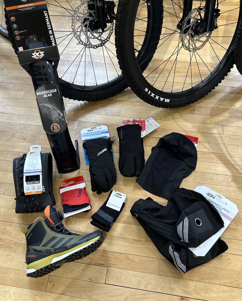 With winter temperatures dropping 🥶 
We have you covered for gear weather on your body or bike 🚲 
Let our team have you outfitted so you can stay cozy as you ride this winter ❄️ 

<a href="/Bontrager/">Bontrager</a> <a href="/45NRTH/">45NRTH</a> <a href="/sksfenders/">SKS USA</a> 
#winter #wintercycling #wintercyclist #wintergear #ziggyscyclekw