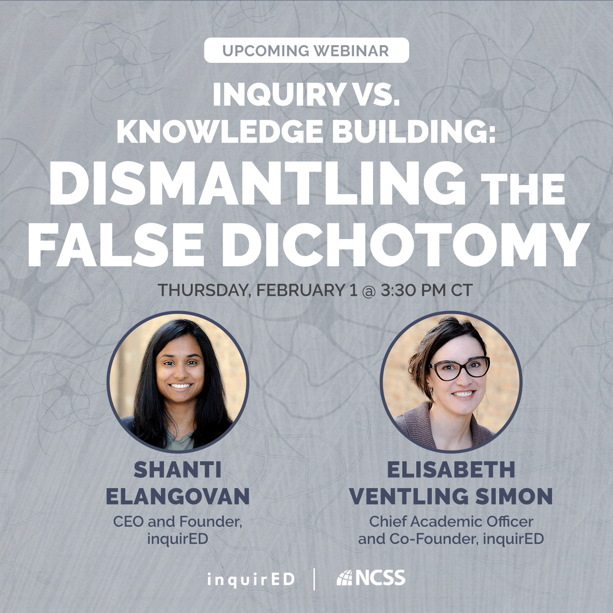 ✍️ REGISTRATION OPEN – Join us for our February 1 webinar: Inquiry vs. Knowledge Building: Dismantling the False Dichotomy. Register for the webinar, co-hosted by @NCSSNetwork. ➡️ bit.ly/48M3KvE