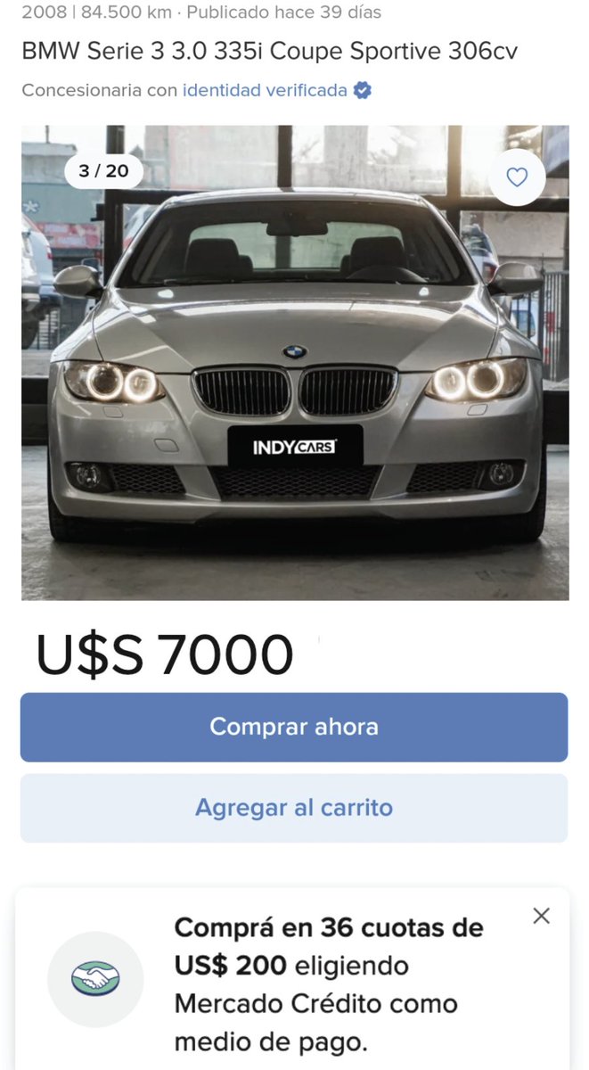 Año 2025, Milei terminó con la inflación y liberó la importación de autos usados sin arancel.  Entras a mercadolibre y sorpresa: