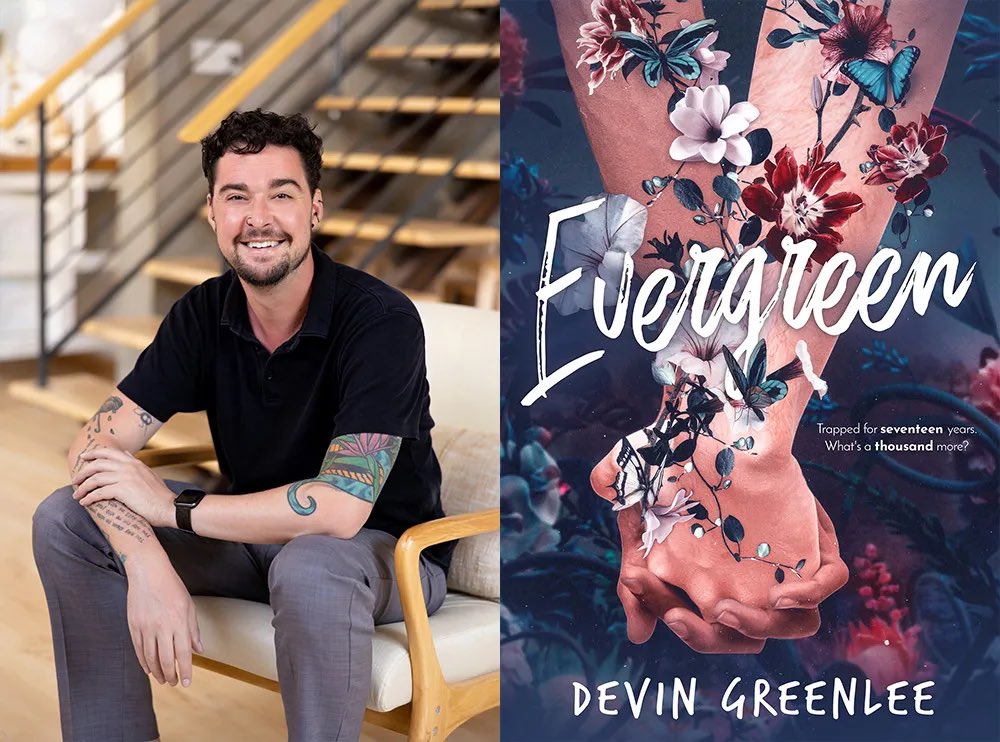 Happy PUB DAY to <a href="/DevLLee/">Devin Greenlee</a> and his debut EVERGREEN!!! This m/m YA Romance is full of heart, hope, and sinister plants! 

I hope you have the best book birthday ever! I can’t wait to see what comes next for you!! 💜💜💜