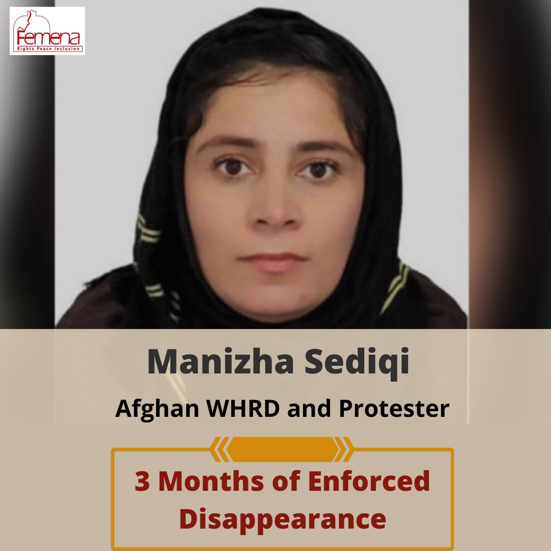 The #Taliban abducted woman protester #ManizhaSediqi from her home in October 9, 2023, and her fate remains unknown. The Taliban's attacks on civic actors, especially #WHRDs, continue with impunity due to a lack of principled and consistent international response.
#SupportWHRDs