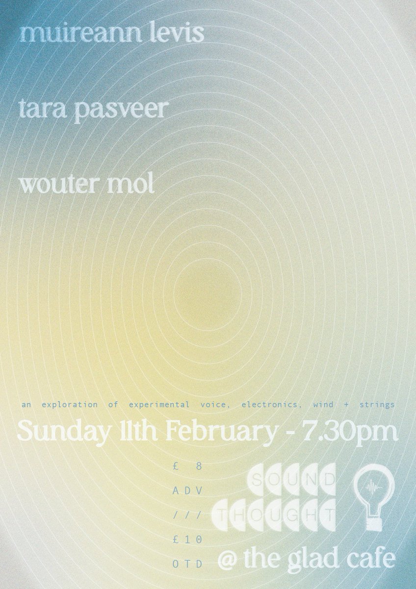 soundthoughtfst's tweet photo. We're kicking 2024 off with international artists Tara Pasveer, Wouter Mol, and Glasgow's own Muireann Levis at the Glad Cafe on February 11.

Expect an evening of unique Dutch-language songs and dreamy vocals and electronics!

Tix £8 adv / £10 cash OTD

https://t.co/hXaRf2thf2 https://t.co/5uaxUaMdS8