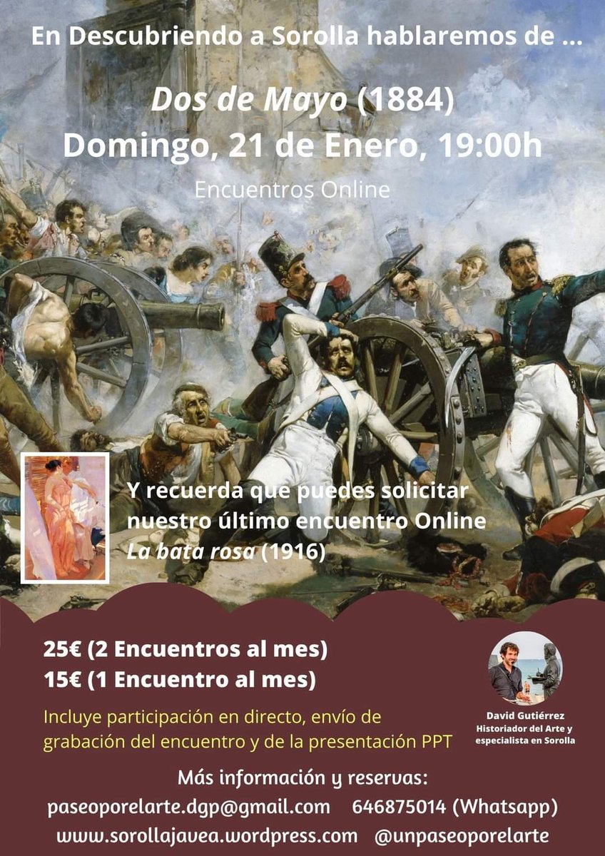 DavidGutyP's tweet photo. ENCUENTROS ONLINE
#DescubriendoASorolla #EncuentroOnline #Sorolla #JoaquinSorolla #JoaquinSorollaBastida #CentenarioSorolla #Arte #Pintura #PinturaHistórica #DosDeMayo #CulturaDesdeCasa #OcioDesdeCasa #Conferencia #Curso #Online https://t.co/FNY3PClopo