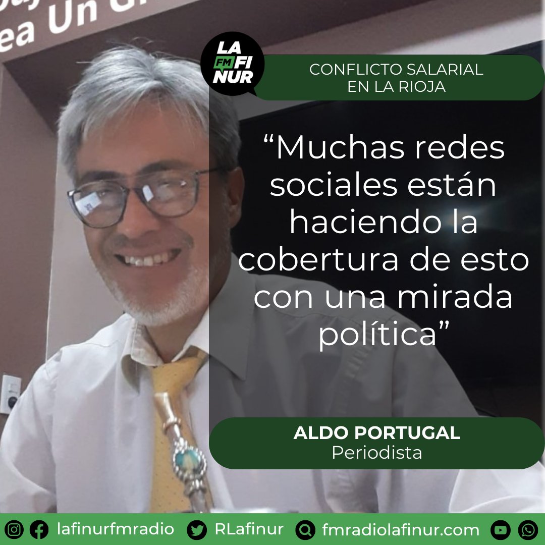 Conflicto salarial en La Rioja: “muchas redes sociales están haciendo la cobertura de esto con una mirada política”
enero 16, 2024
📷
En dialogo con “Mañana es Tarde” por FM Radio Lafinur, el periodista Aldo Portugal, de la provincia de La Rioja