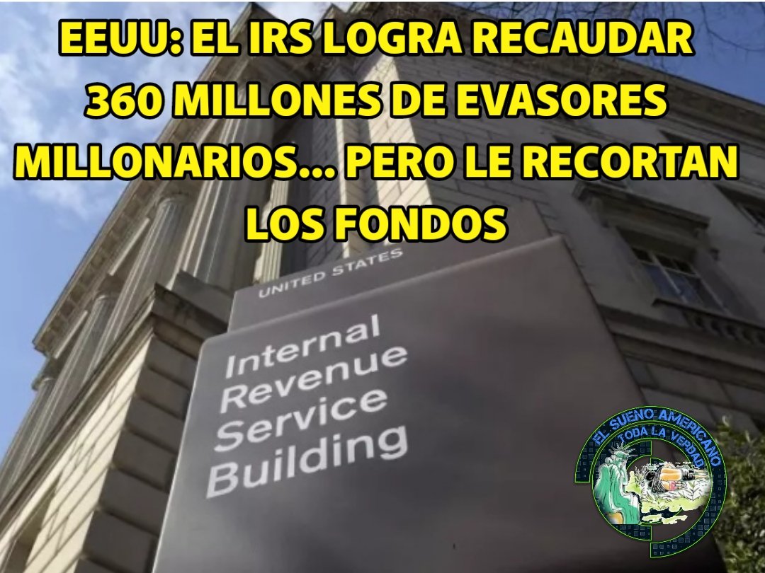 ‼️Los millonarios norteamericanos evaden impuestos ‼️

El servicio de rentas internas de Estados Unidos (IRS por sus siglas en inglés) recaudó 360 millones de dólares de millonarios evasores.
#SueñoAmericano #AmericanDream