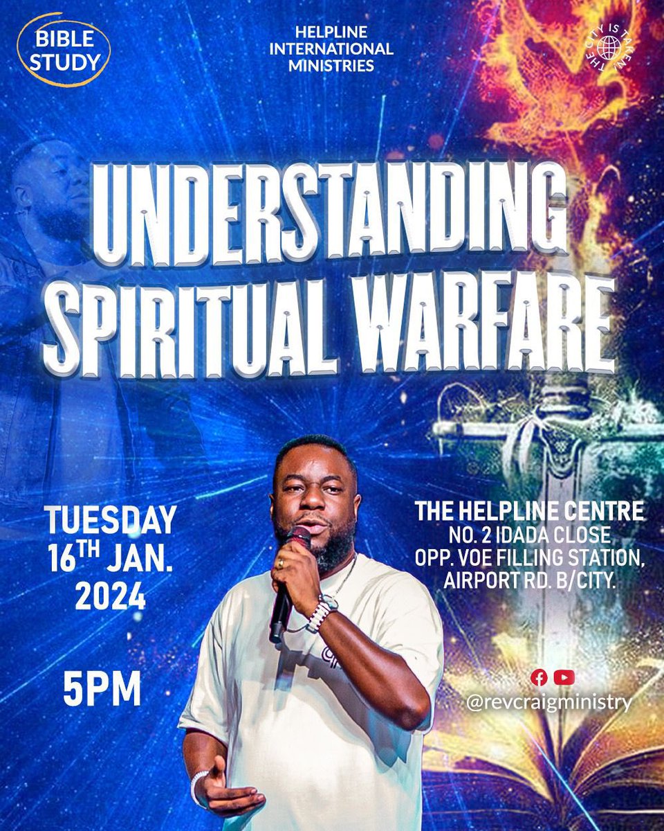 RevCraigMin's tweet image. Make no mistake! 
There is a warfare. 
It is ongoing. And you can stand victorious. 
Join us this evening. 
Live Streaming Also Available.