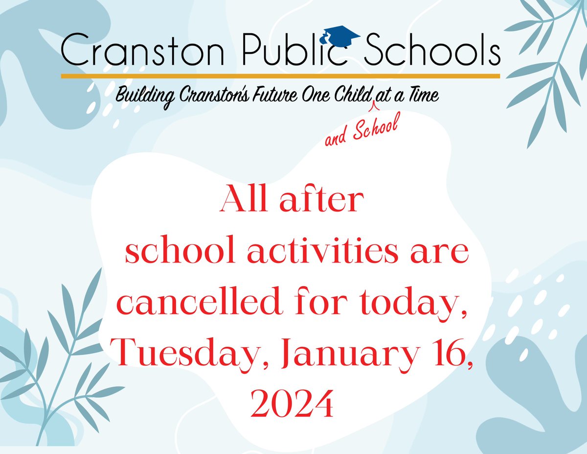 Cranston School Dept tweet media