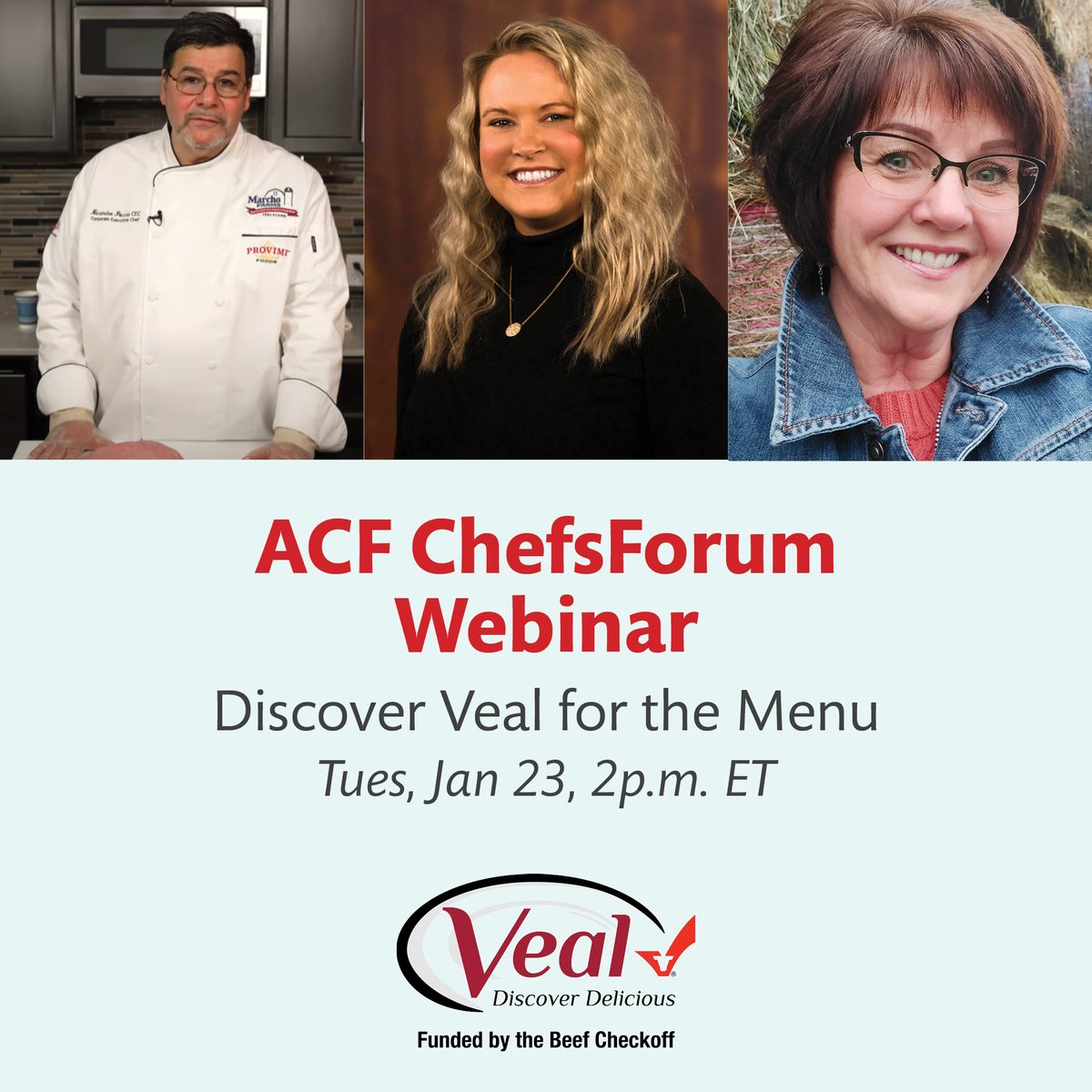 acfchefs's tweet image. Join Us January 23rd for ACF ChefsForum: Discover Veal for the Menu! Our expert will discuss how to incorporate veal onto your menu and give an inside look into how veal cattle are raised. #ChefsForum #acfchefs

Register Here: ow.ly/7sIi50QrhUv