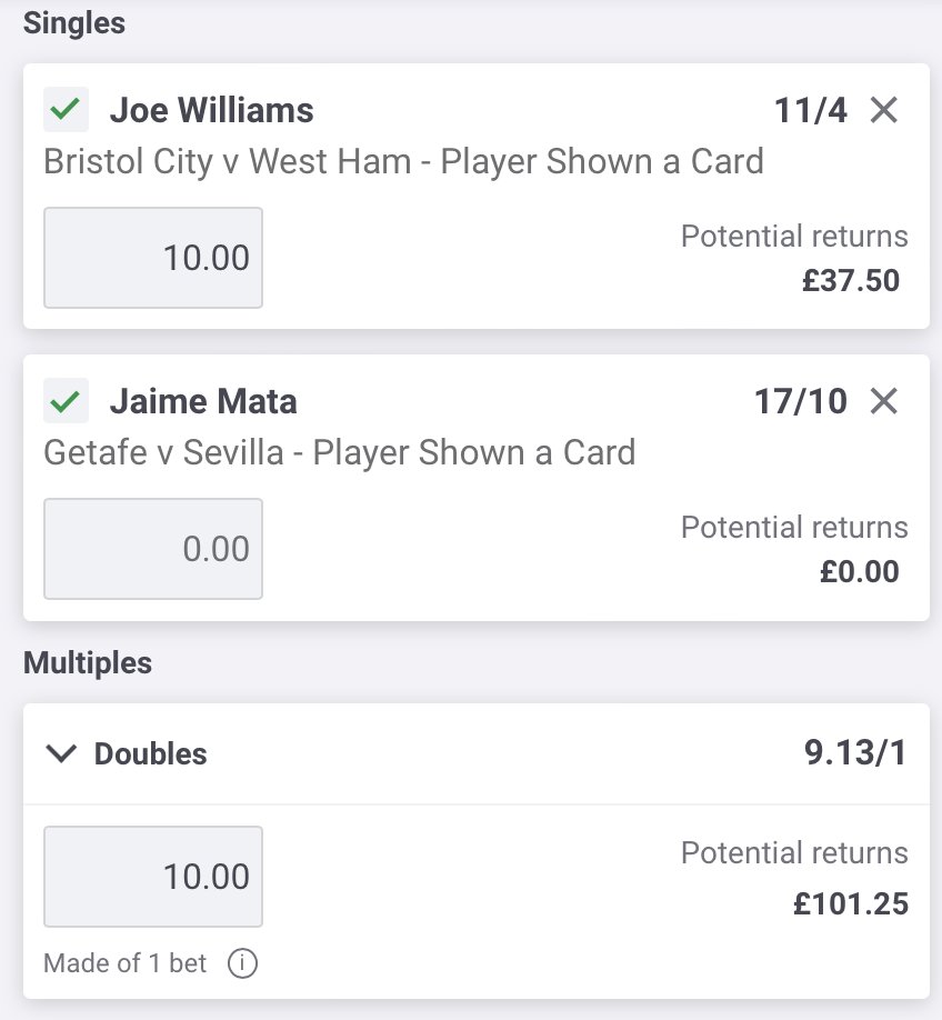 TheCardDealer's tweet photo. NEXT BEST + NAP & NEXT BEST DOUBLE

Joe Williams @ 11/4 - Booked in the last H2H and has received 3 yellows in his last 6 games in all comps. In total he has picked 5 cards In 14.3 league 90s this season, averaging 1.54 fouls p/90.

With both singles best priced @ PP, looks good value also playing the double with small stakes. 

18+ Begambleaware
