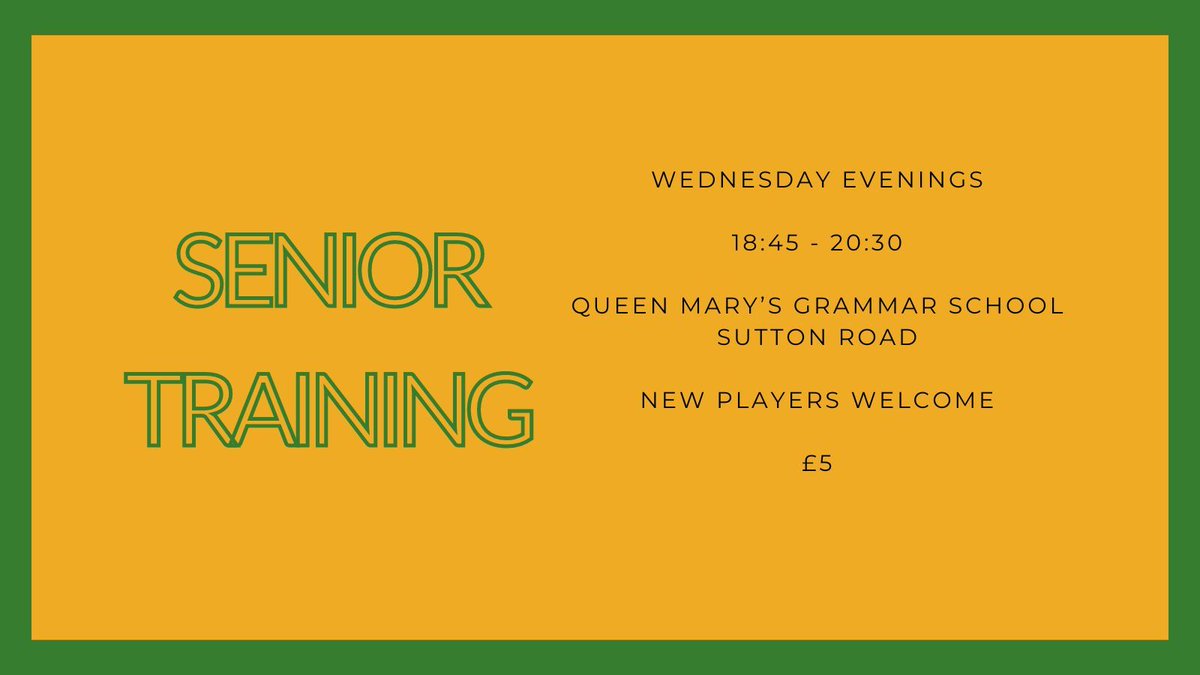 Senior training is tomorrow night, we are welcoming new players so if you're looking for a new exciting club for the 2024 season and you'd like to come along, do drop us a message!