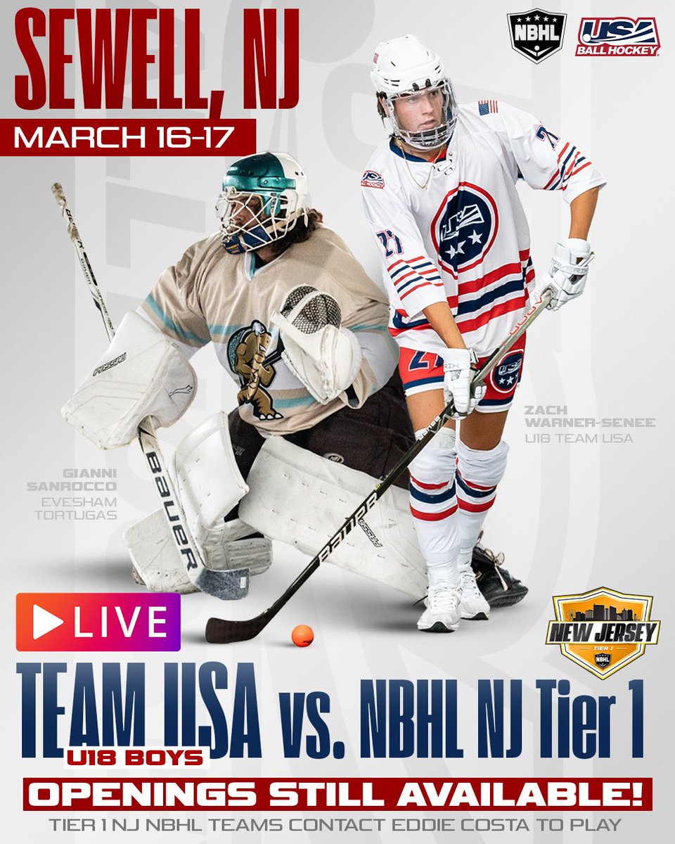🚨🇺🇸 ATTENTION <a href="/NBHLofficial/">National Ball Hockey League</a> TEAMS! 🇺🇸🚨

Want to get a solid run in just before Opening Day 2024? Register your team to scrimmage against our U18 Boys National Team before it’s too late! 

linktr.ee/usabh 
Ecosta@usaballhockey.com