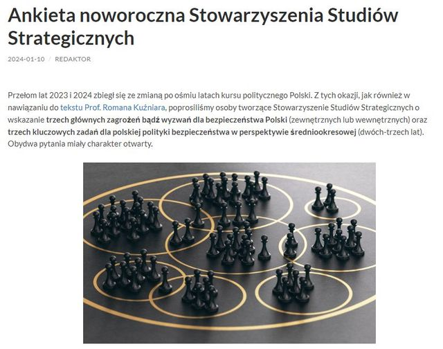 StowStudStrateg's tweet photo. Jakie są trzy główne wyzwania dla bezpieczeństwa Polski oraz trzy kluczowe zadania dla polskiej polityki bezpieczeństwa w perspektywie średniookresowej (dwóch-trzech lat)? Zachęcamy do zapoznania się z wynikami ankiety noworocznej naszego stowarzyszenia: https://t.co/GwV0c0vAvY https://t.co/ZWZoWG2uIm