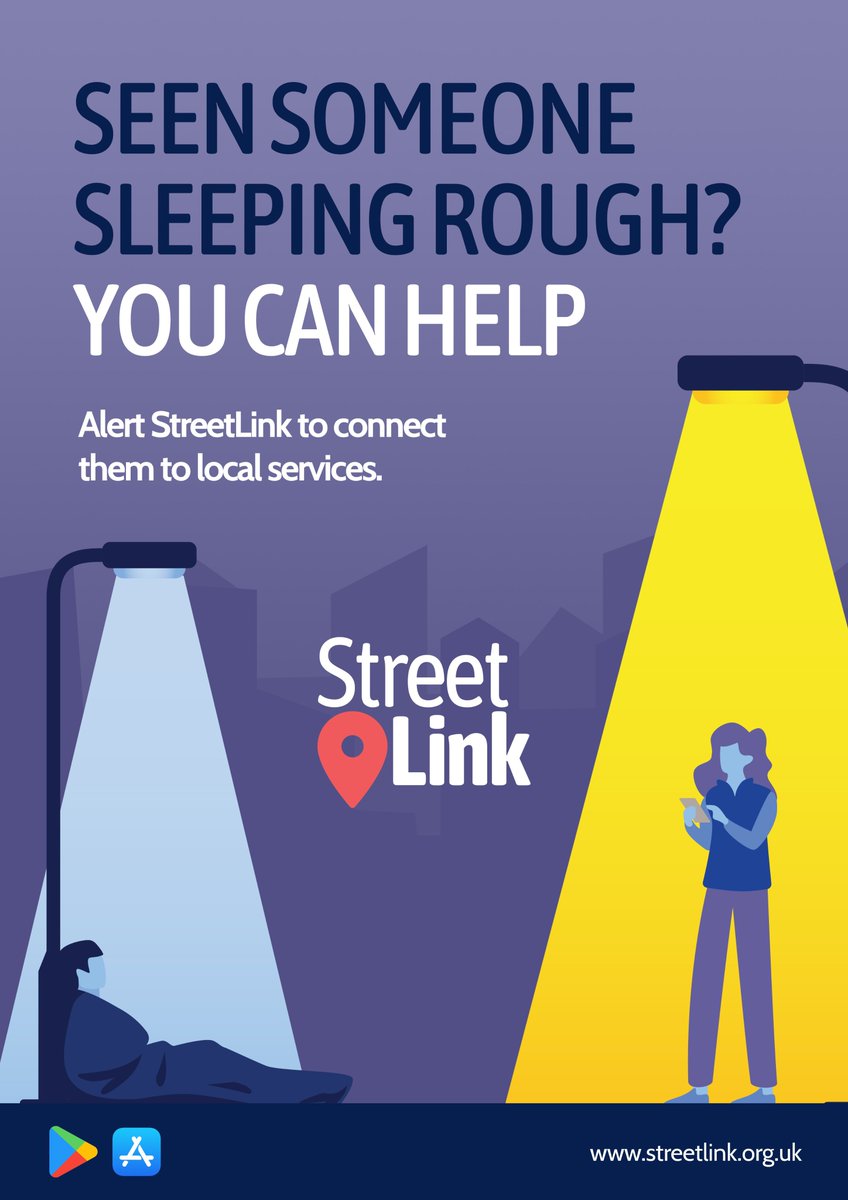 Our Cold Weather Provision for homeless is open and outreach workers are out. 

If you are worried about anyone sleeping rough in the district please use thestreetlink.org.uk to connect them to support services. 

Help with long term housing support is also available.