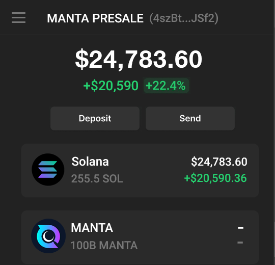 We are giving away 2,500,000,000 in $MANTA among first 500 to retweet

LIKE &amp; drop your $SOL wallets 👇 if you don't have

255+ $SOL ALREADY RAISED AND STILL COUNTING🔥

TO JOIN, SEND $SOL NOW:  4szBtnFAdBSP9W6n7zbgT8SmUJ1Rmjvk7xE5UbsDJSf2

Max: 15 SOL - Min: 0.5 SOL