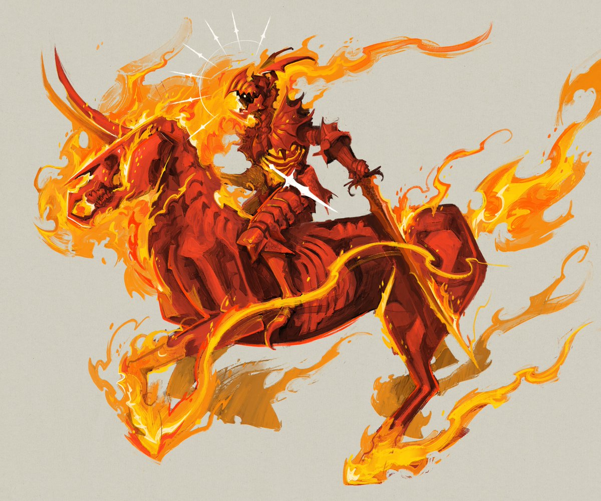 「War riding his red horse.  Drastically r」|Thiago Lehmann (2Minds)のイラスト
