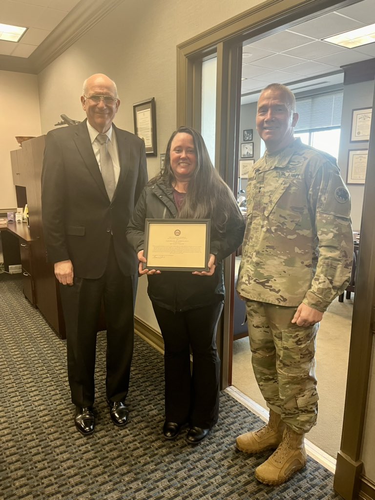 TAGofGA's tweet photo. Today, Mr. Joe Ferrero and I took the opportunity to recognize Ms. Chasity Williams for all that she does to keep our billeting operation at Clay National Guard Center working so well. We are blessed with great people! 
#sharedpurpose #sharedvalues #sharedvictory https://t.co/jfBaQq55d0